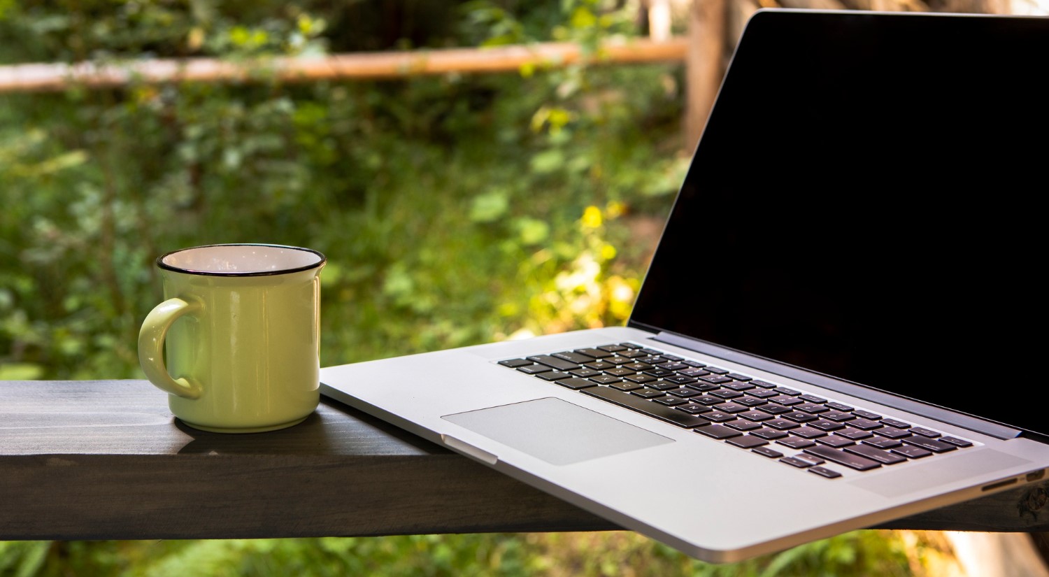 Laptop cup coffee image