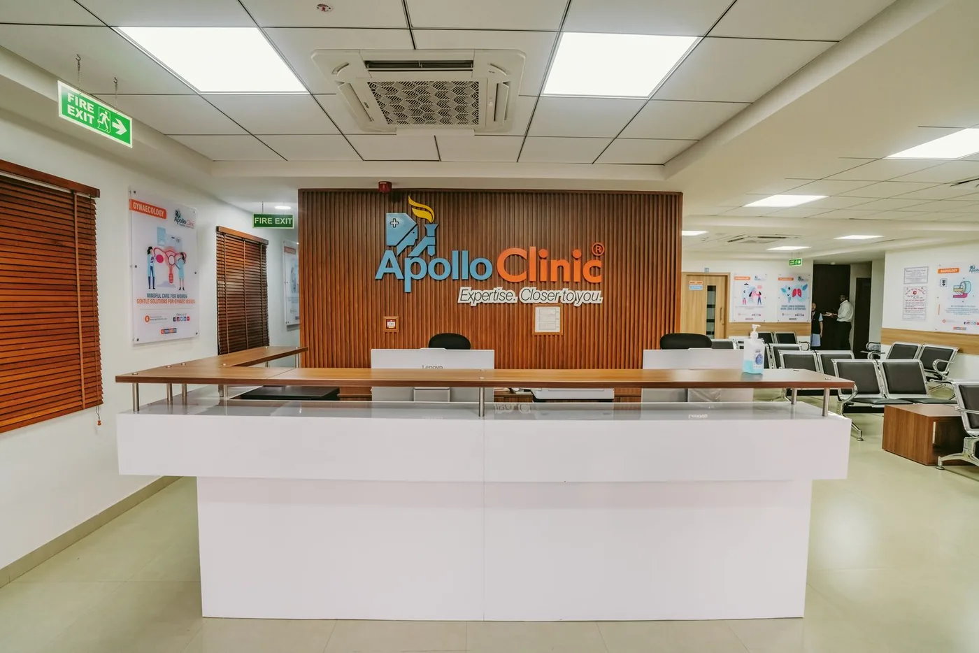 Apollo Clinic Akshay Nagar branded reception desk